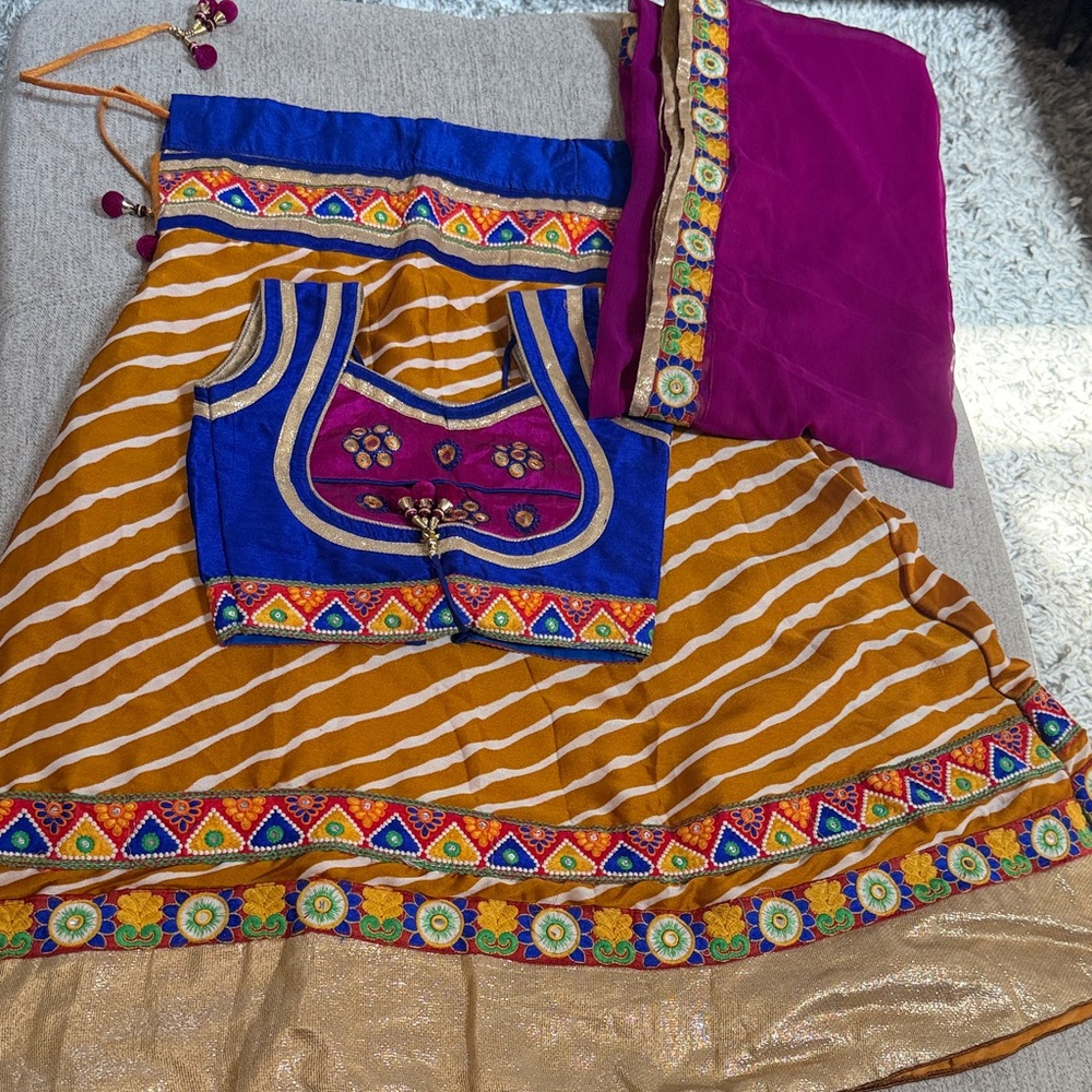 Colorful Kids Dress with Embroidered Details